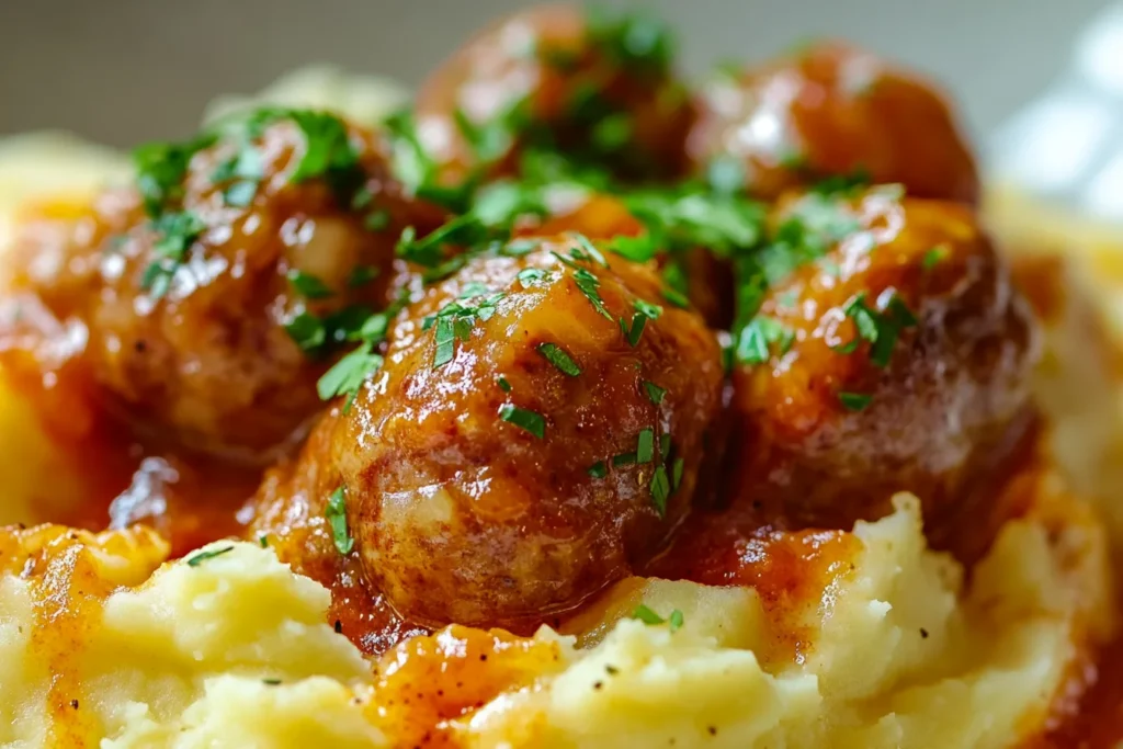 Classic devilled sausages with tangy sauce