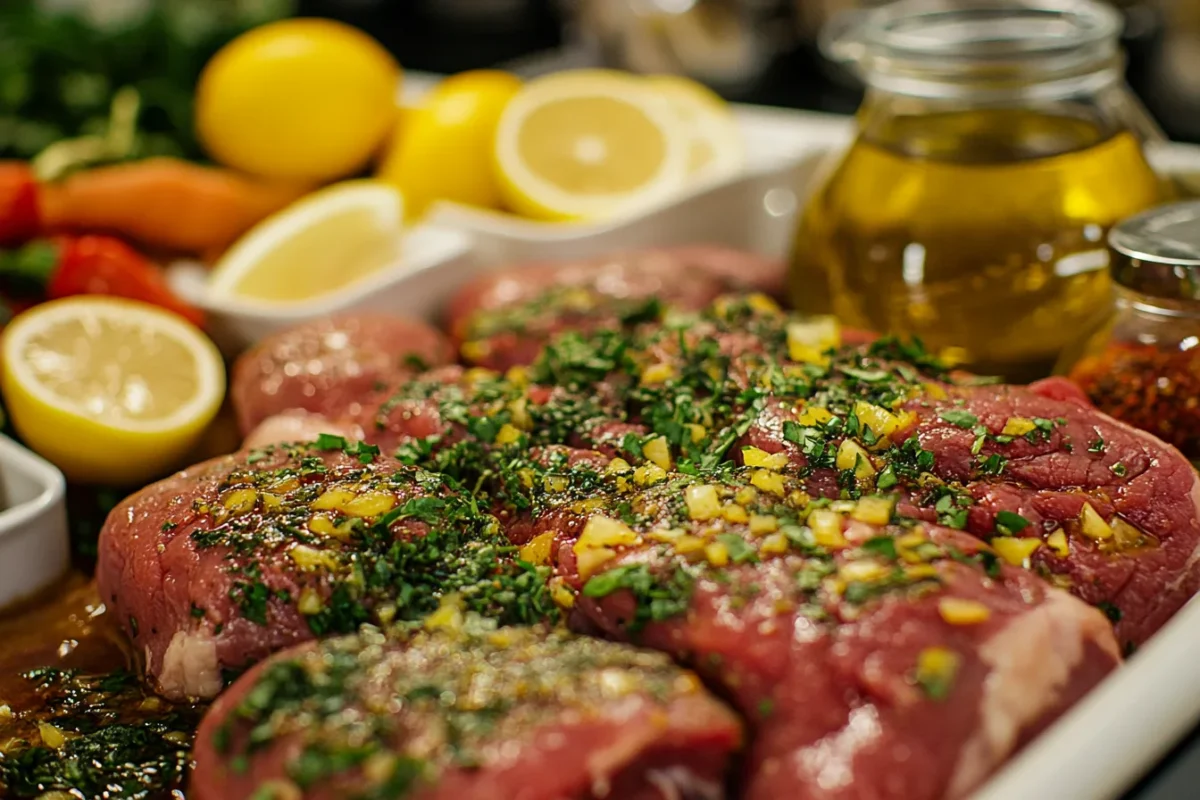 What are the three main ingredients when marinating