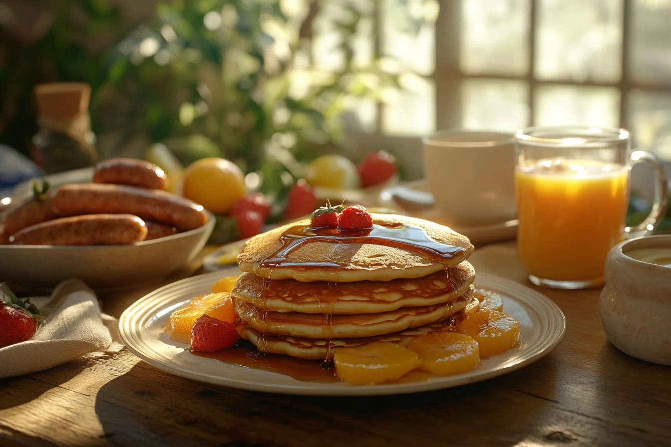 What is included in a pancake breakfast