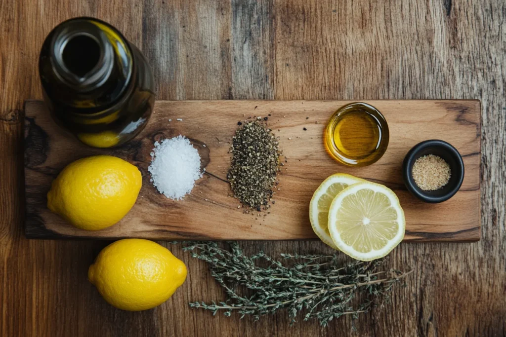 Acid, oil, and seasoning for marination