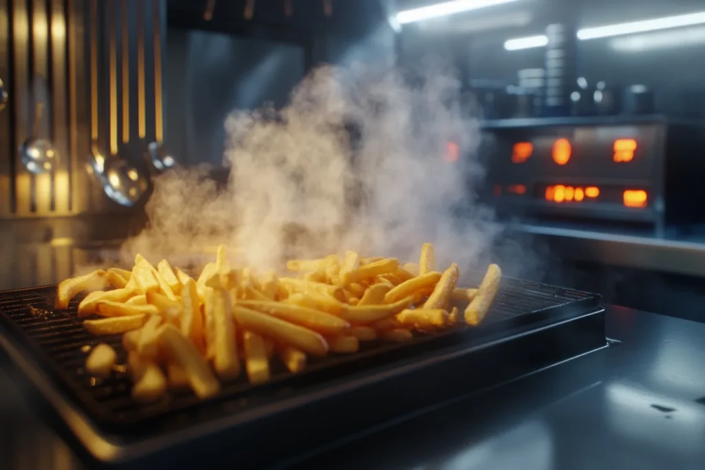 Double-frying process for crispy fries