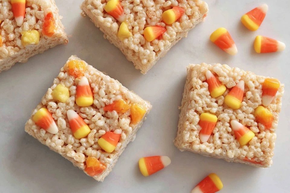 Easy Candy Corn Rice Krispie Treats for Fall Snacks The Perfect Autumn Delight