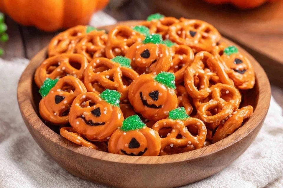 Easy Halloween Pumpkin Pretzels Kids Will Love
