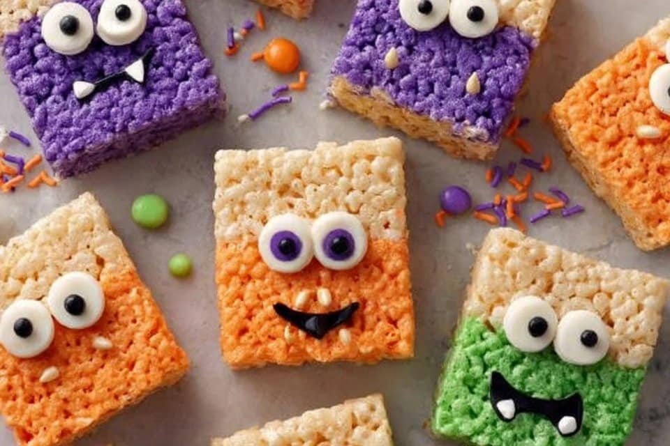 Easy Rice Krispie Monster Treats