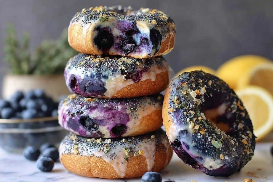 High-Protein Blueberry Bagels