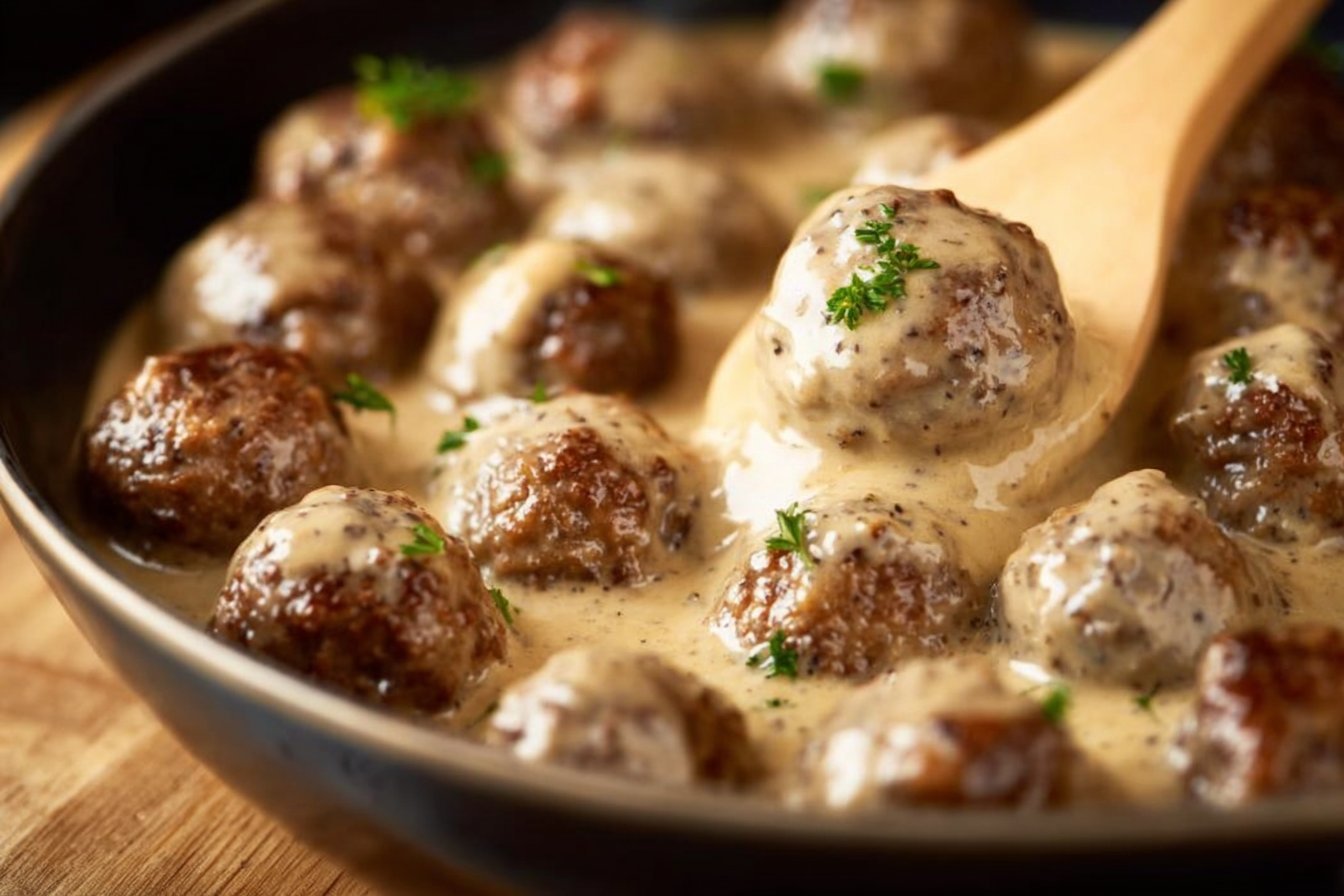 Classic Swedish Meatballs with Creamy Dijon Gravy