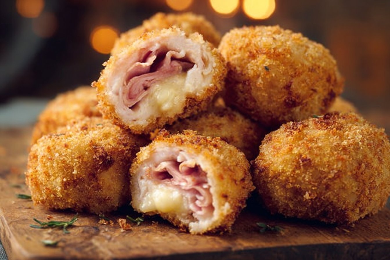 Crispy Chicken Cordon Bleu Bites