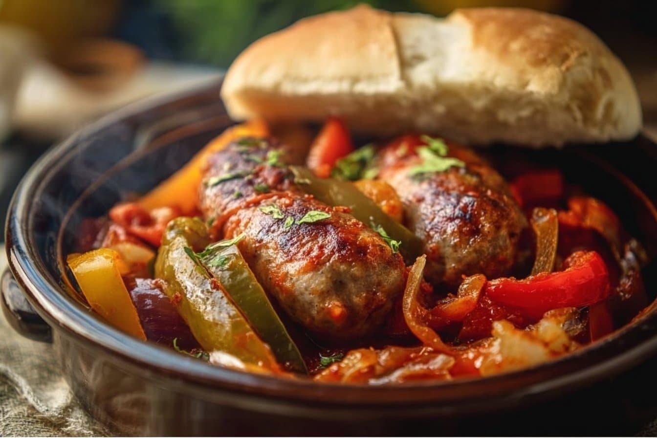 Slow Cooker Sausage & Peppers