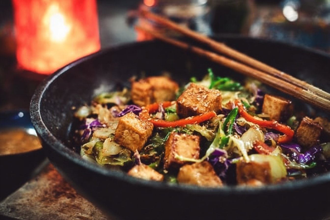 Easy Cabbage Tofu Stir-Fry