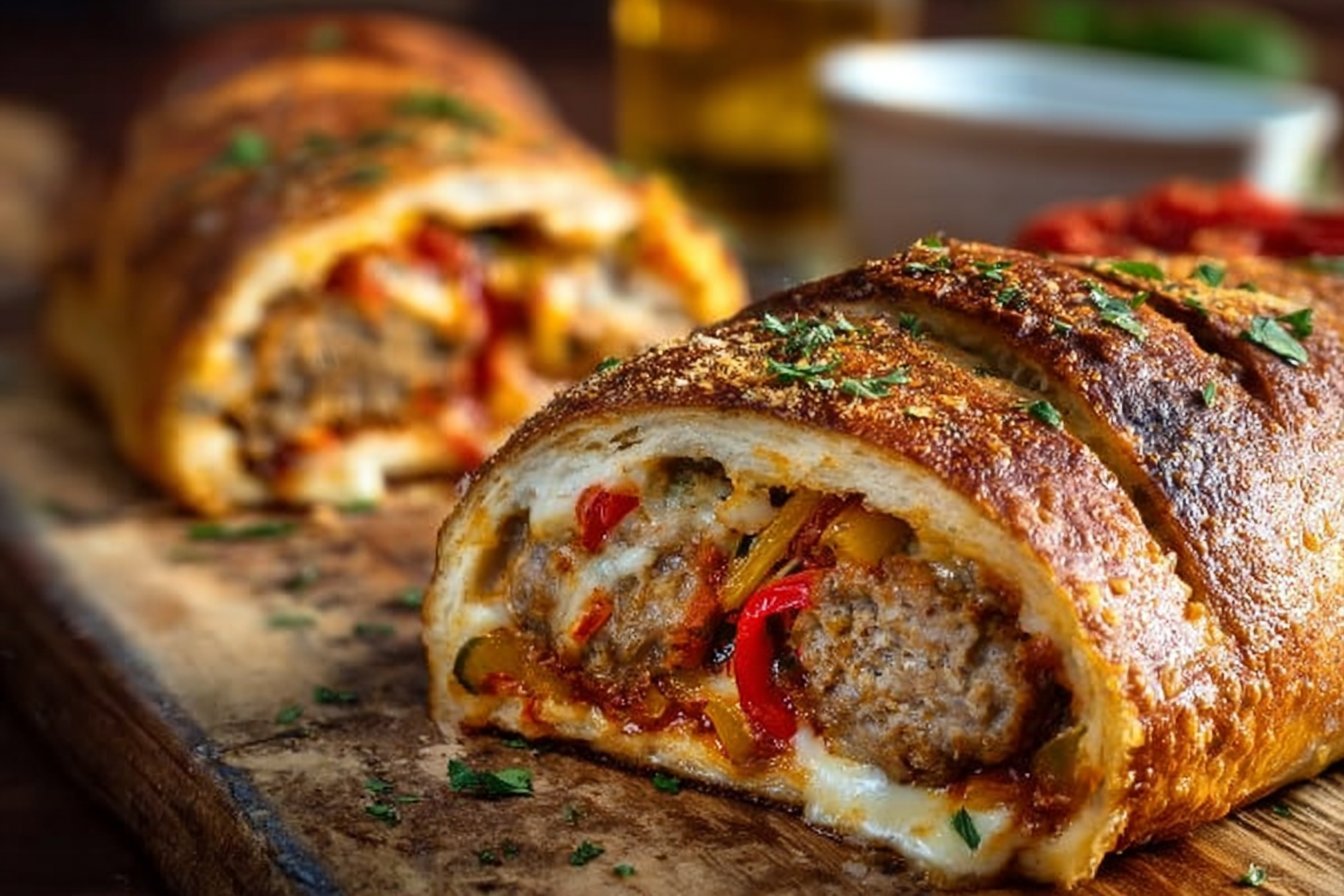 Sausage, Pepper & Onion Stromboli