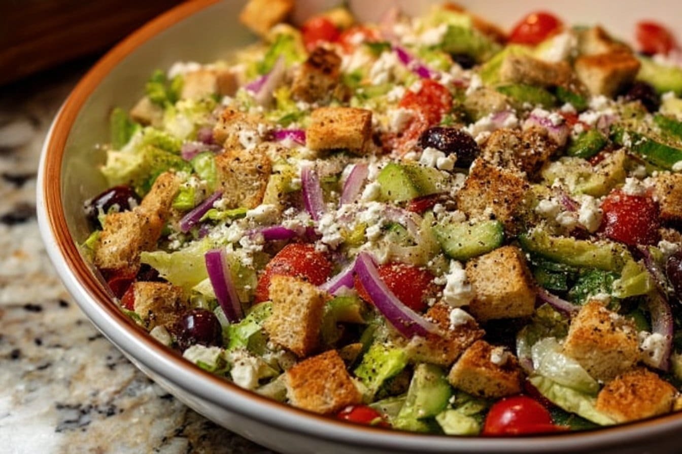 The BEST Mediterranean Chopped Salad (With Crispy Pita Dust!)