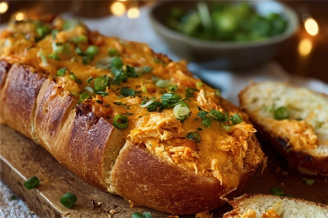 Buffalo Chicken Dip Stuffed Bread