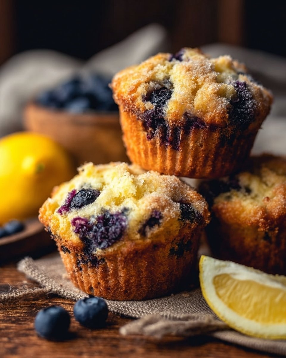 The BEST Fluffy Lemon Blueberry Muffins