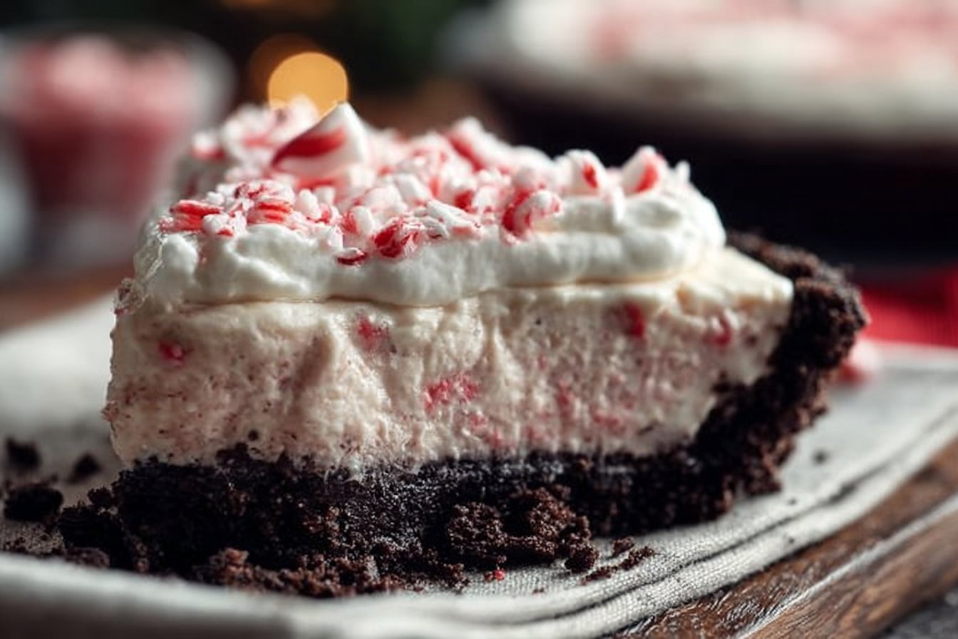 Easy Peppermint Pie with Chocolate Oreo Crust