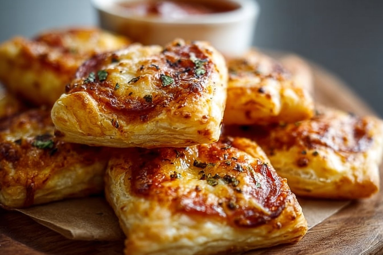Cheesy Puff Pastry Pizza Bites