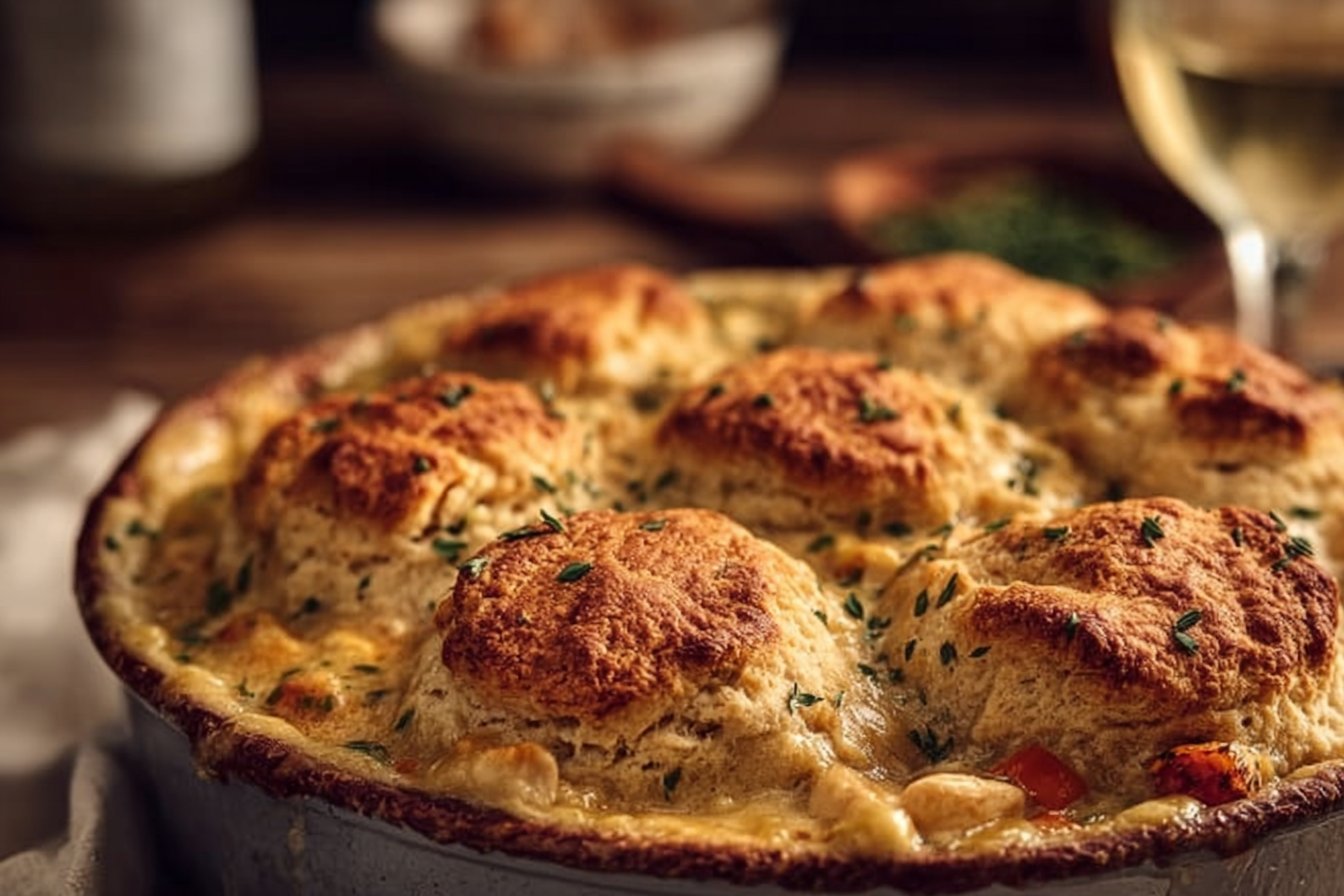 Marry Me Chicken Pot Pie with Cheddar Bay Biscuit Crust