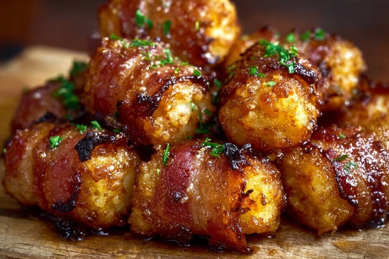 Bacon Wrapped Tater Tot Bombs