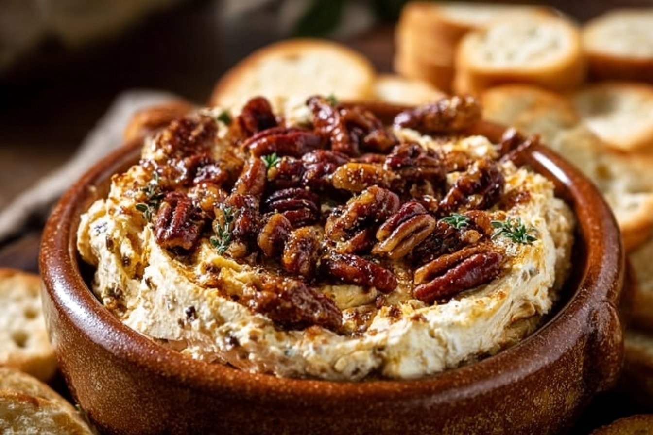 French Quarter Cheese Spread with Candied Pecans