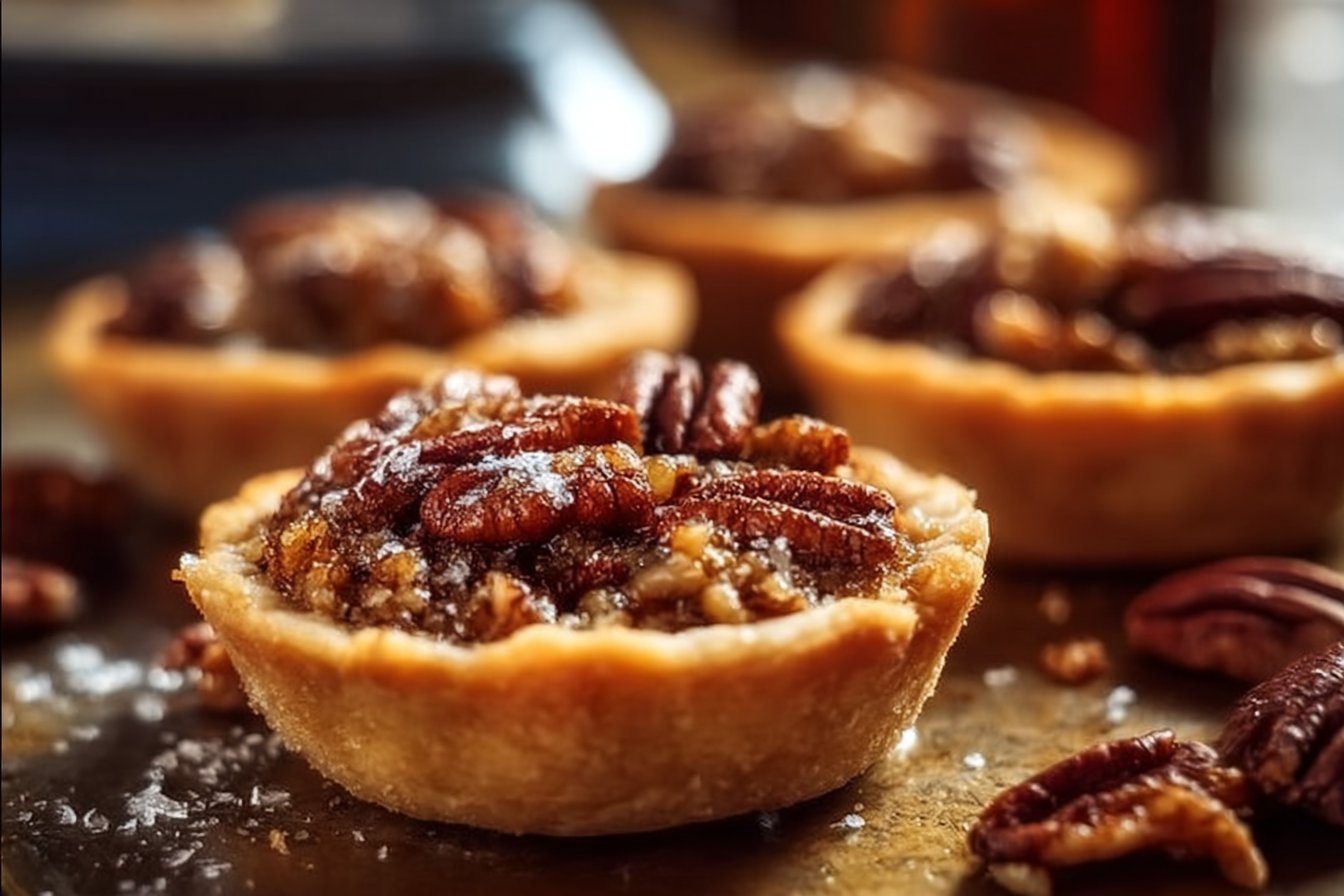 Mini Pecan Pies with Shortbread Crust