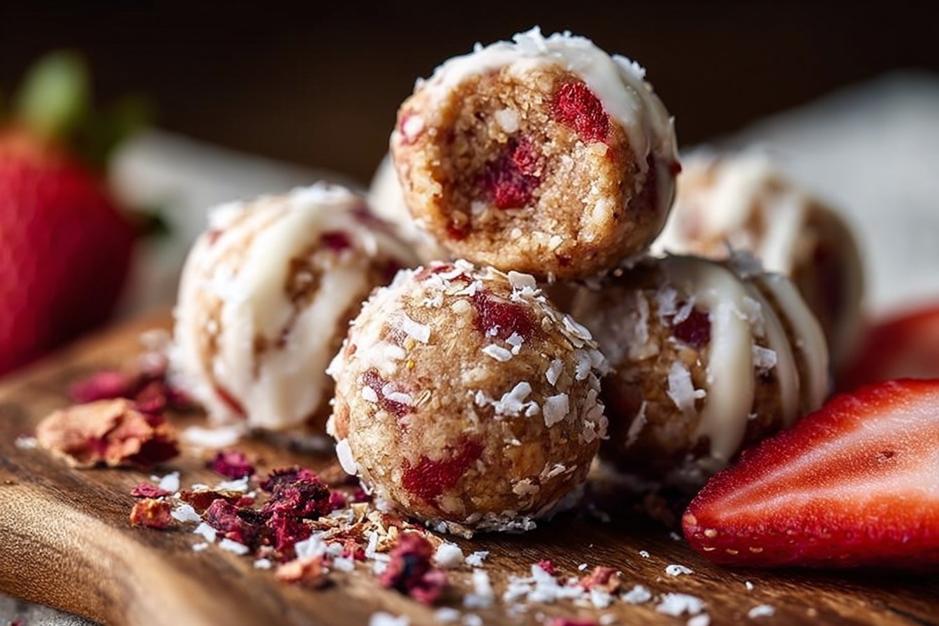 Strawberry Shortcake Energy Bites