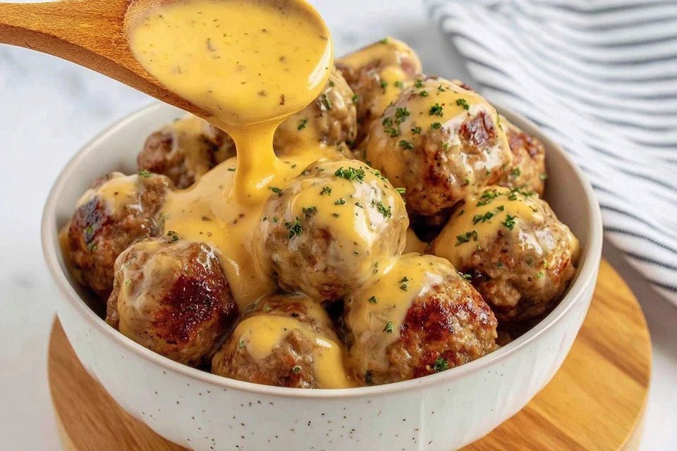 Classic Swedish Meatballs with Creamy Dijon Gravy