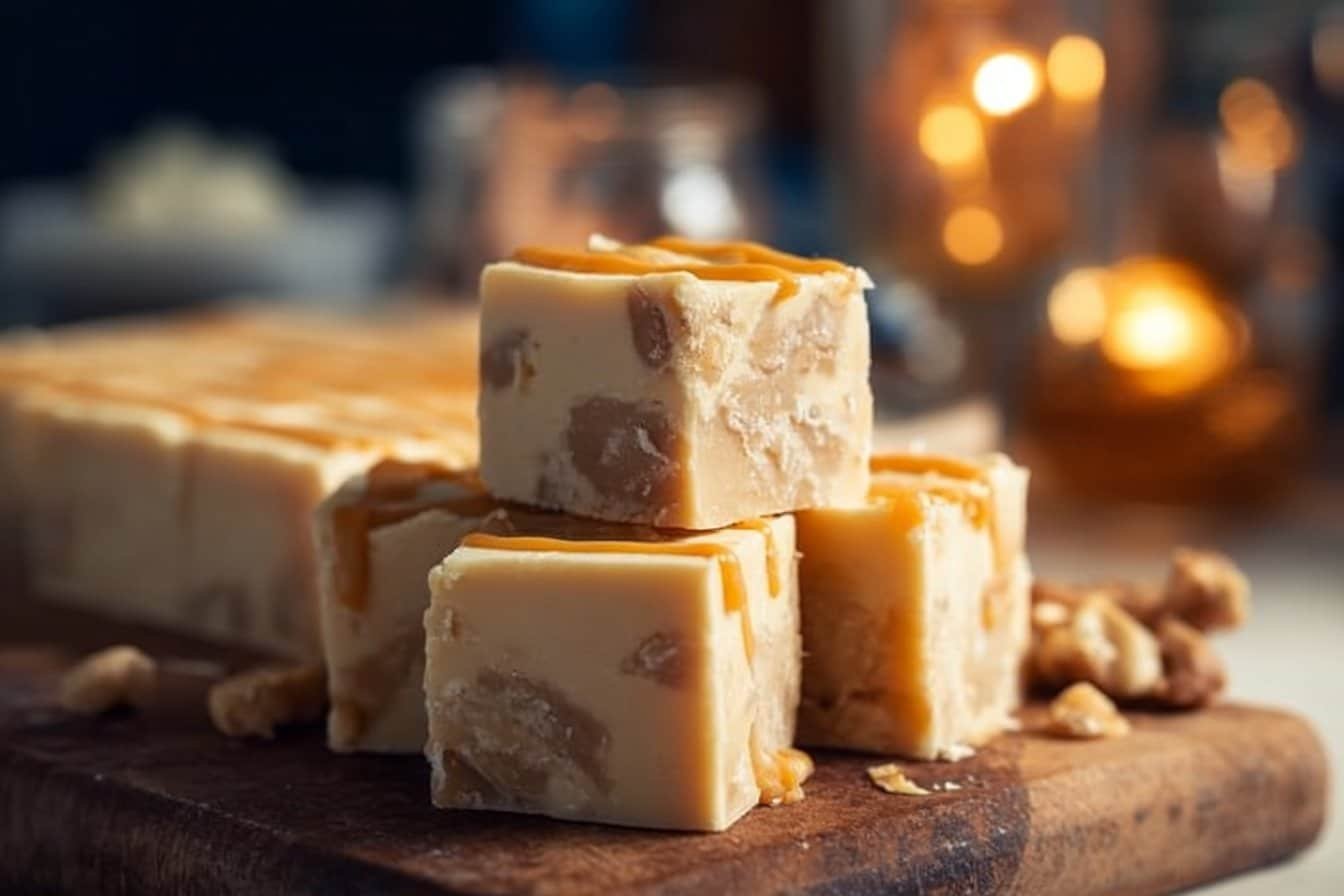 Creamy White Chocolate Caramel Fudge