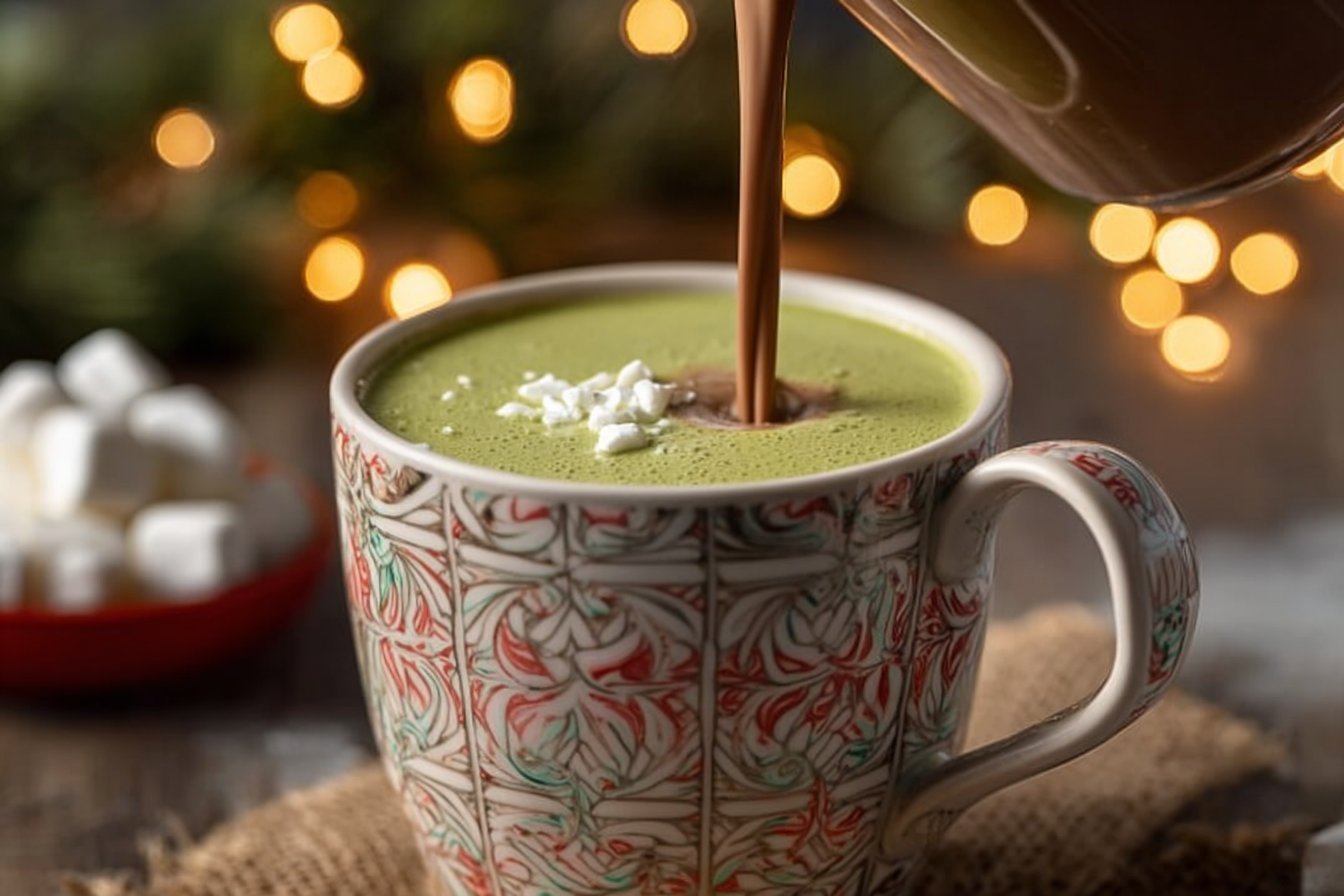 Creamy Slow Cooker Grinch Hot Chocolate