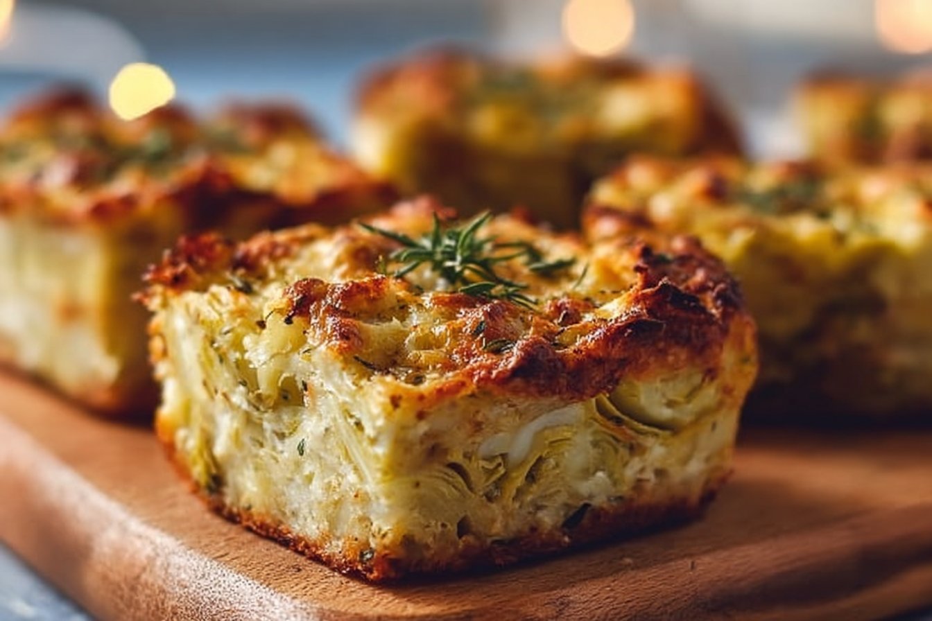 Artichoke Cheddar Squares