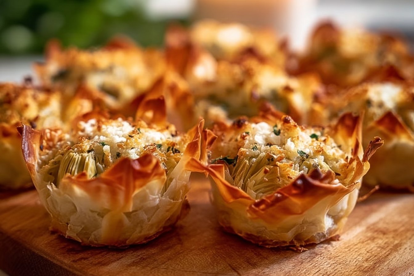 Mini Artichoke Phyllo Cups
