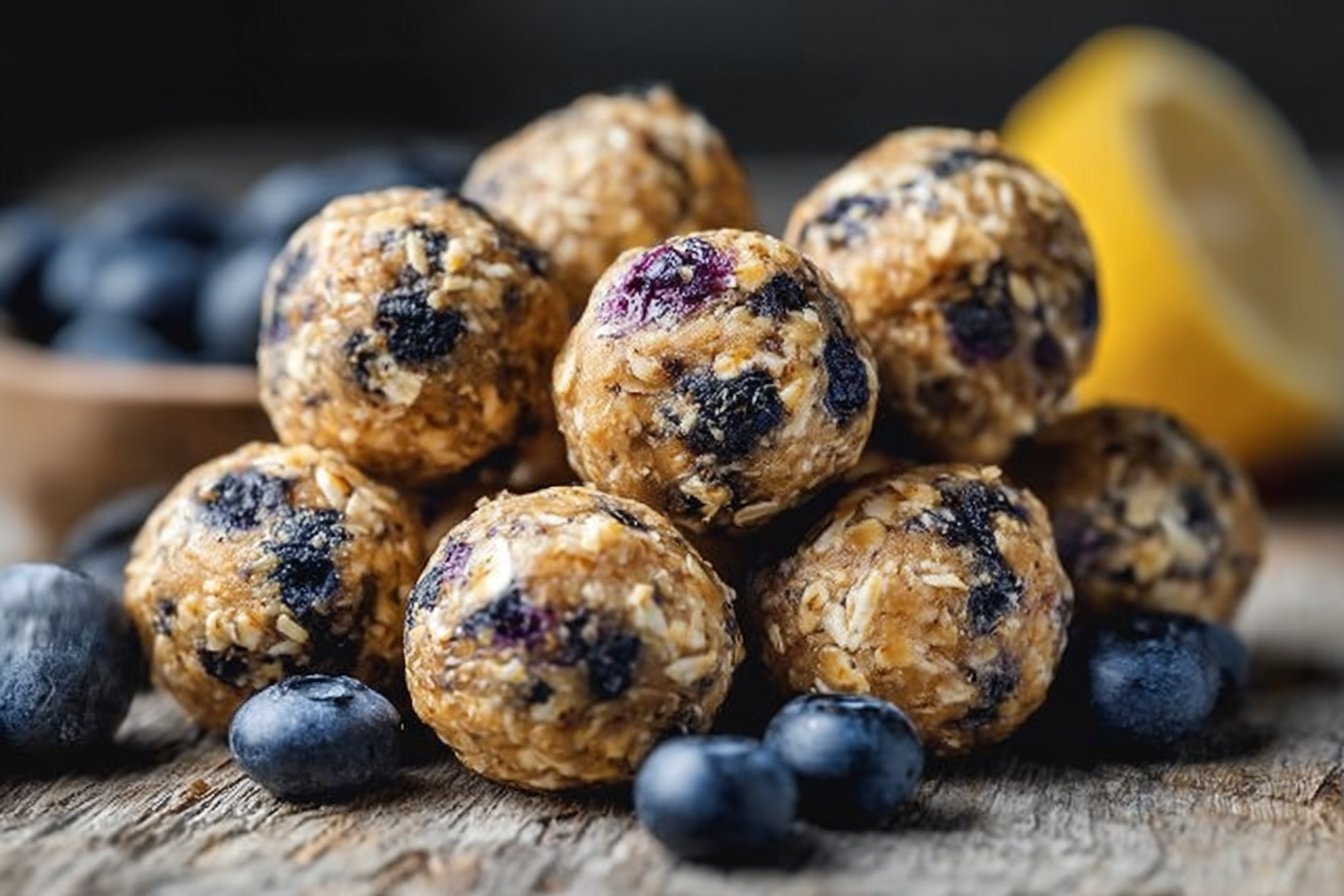 No-Bake Lemon Blueberry Protein Bites