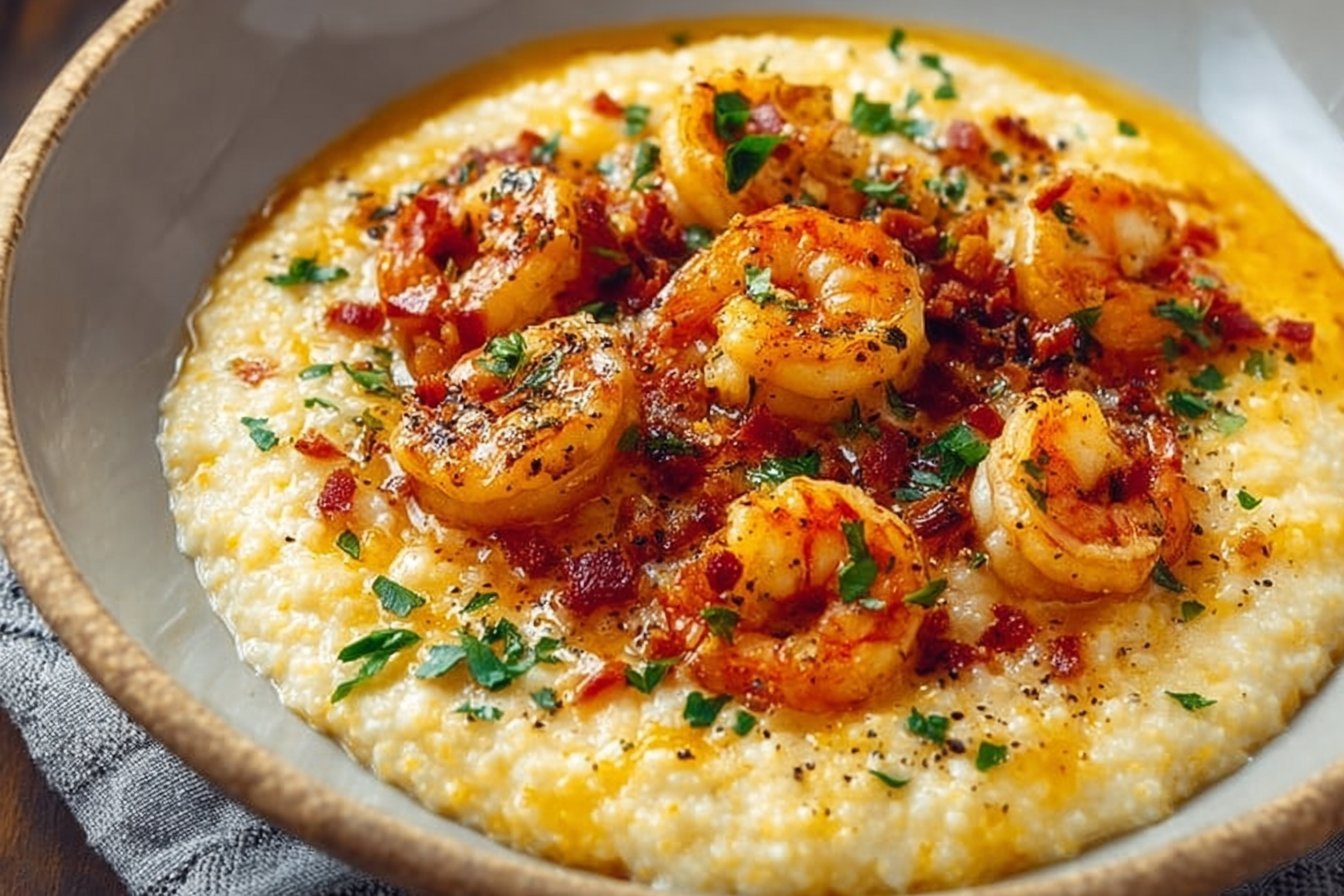 Shrimp & Creamy Cheddar Grits